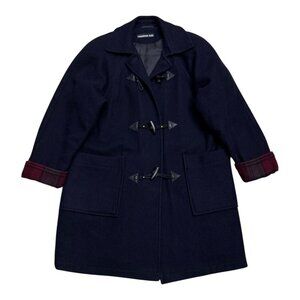 VINTAGE 70s THUNDER BAY Wool Blue  Luxury Retro Winter Parka Pea Coat Womens 8